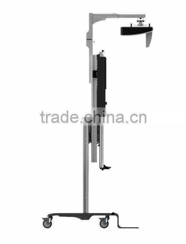 Power elevating Gaoke whiteboard mobile stand with projector bracket