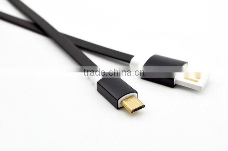 High quality 1m noodle flat usb cable for samsung galaxy s4/s5