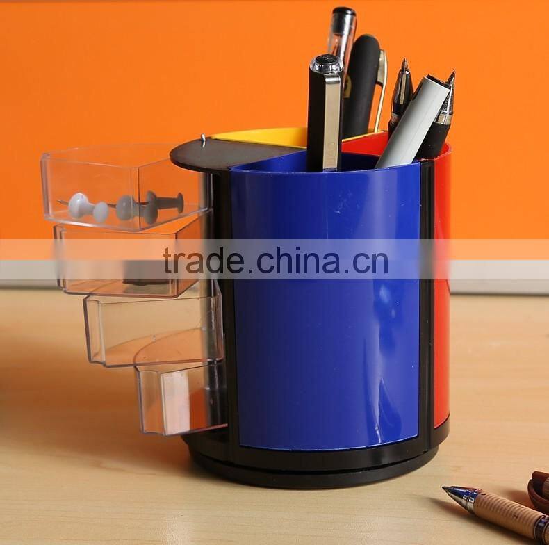 School supplies shantou plastic pen holder desk organizer pencil holder pen stands