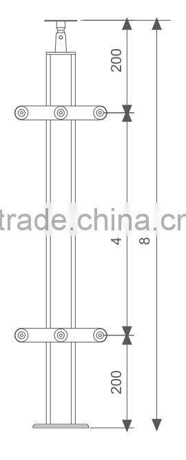 baluster stainless steel glass railing wood stair