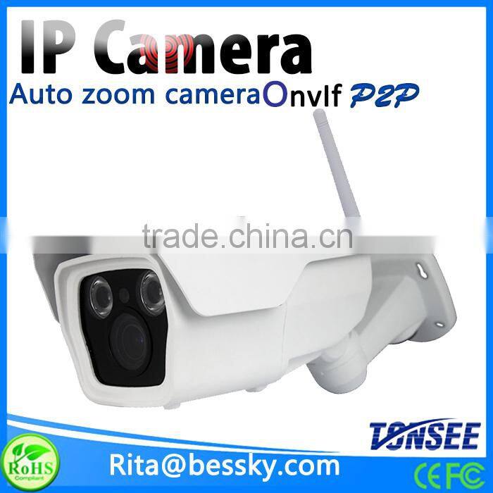 1.3MP 960P Varifocal Lens 2.8-12mm Array LED IP Camera Auto Zooms