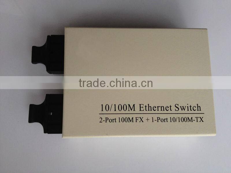 10/100M 3 ports RJ-45 Ethernet Switch/2FX+1TX Fiber Switch