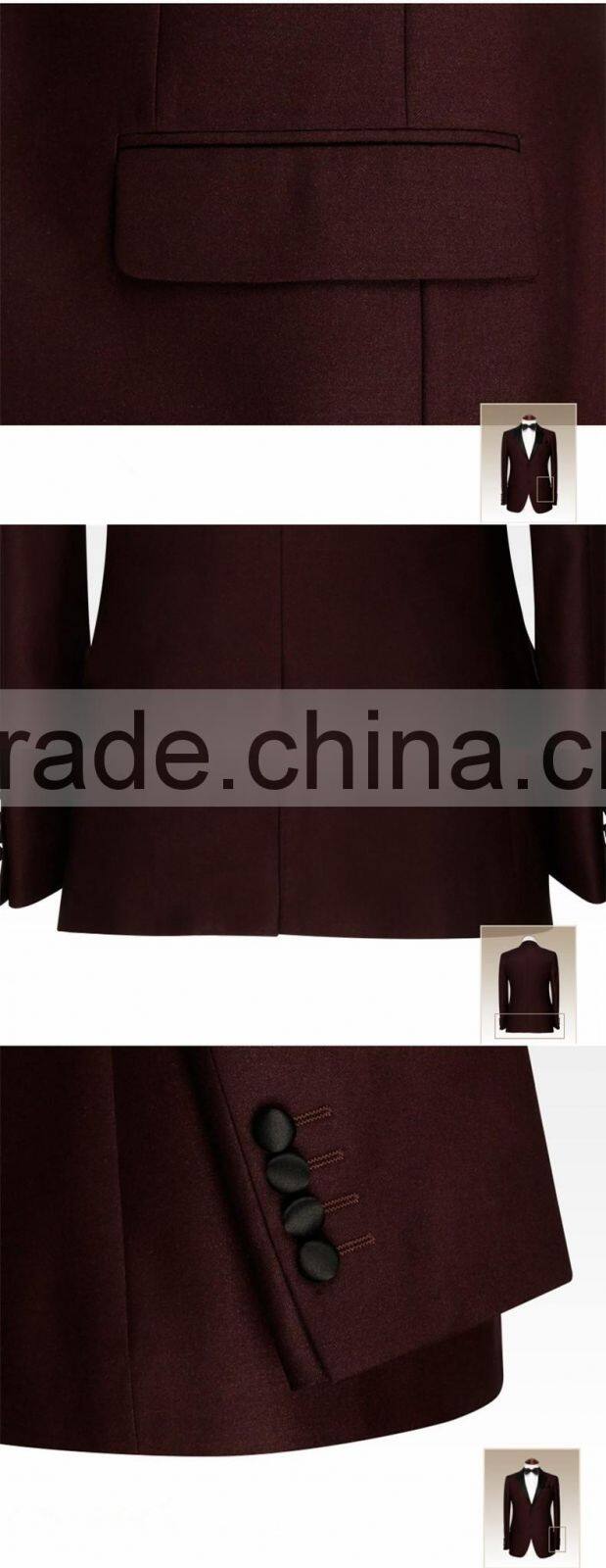 Wine Color Groom Suits Custom Made In Turkey