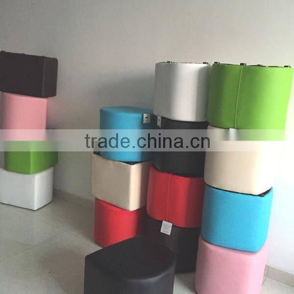 Faux leather round ottoman for home living room under mail order