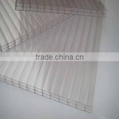 Hollow polycarbonate roofing sheet,clear plastic roofing panels 16mm triple wall polycarbonate hollow sheet