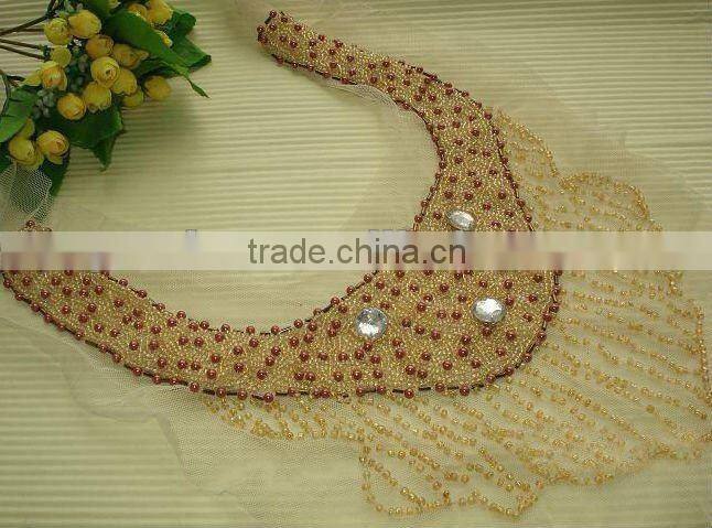 Handmade beaded appliques embroidery motifs lace