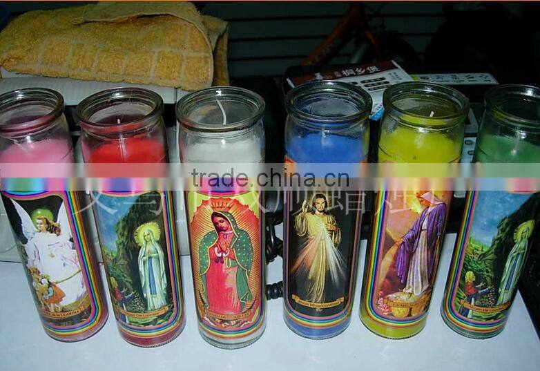 2015 hot sale religious candles wholesale/graveyard wax candles