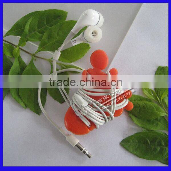 Hong kong foot shape silicone earphone cable winder for wholesales