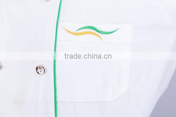 2015 double -breasted white chef cooking uniform