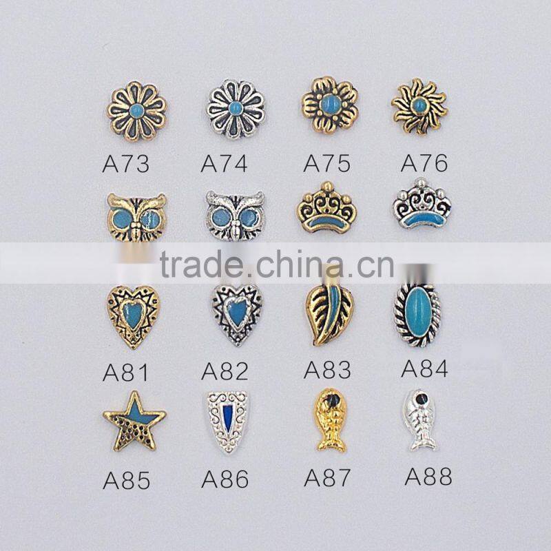 Factory Supply Retro Alloy Nail Art Decoration Metal Owl, Fish, Star Nail Art