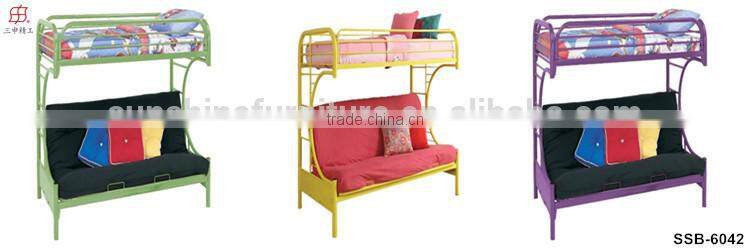 Cheap Living Room Heay Duty White Black Blue Red Metal Sofa Bunk Bed