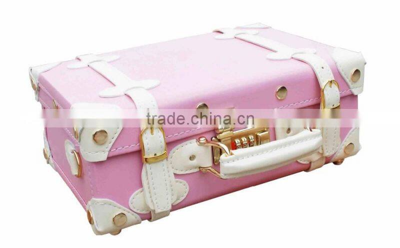 Hot selling girl pink 1930s vintage suitcase