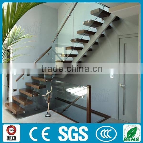 indoor prefabricated removable glass wood stairs