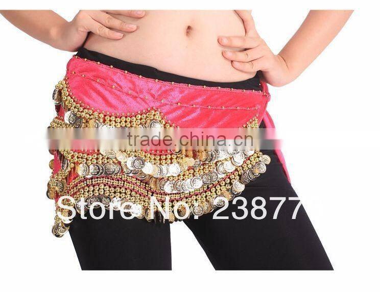 2016 New designs cheap belly dance sequin coin belts belly dancing costume hip scarf for women 13 colors available
