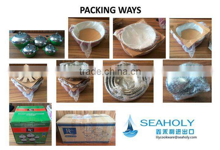 ITALY aluminum ceramic deep frying pan with induction bottom/detachable handle