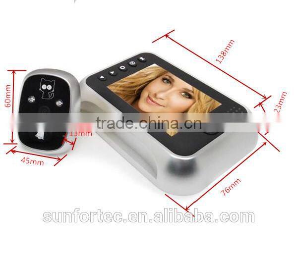 Home design 3.5 inch touch screen door bell with CMOS camera and doorbell button