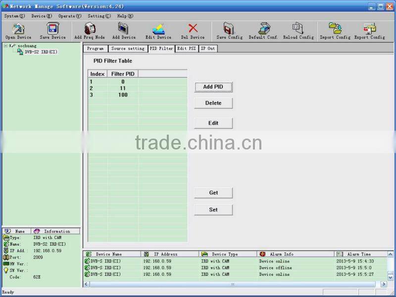 DVB-S2 Demodulator /DVB-S2 to IP Gateway