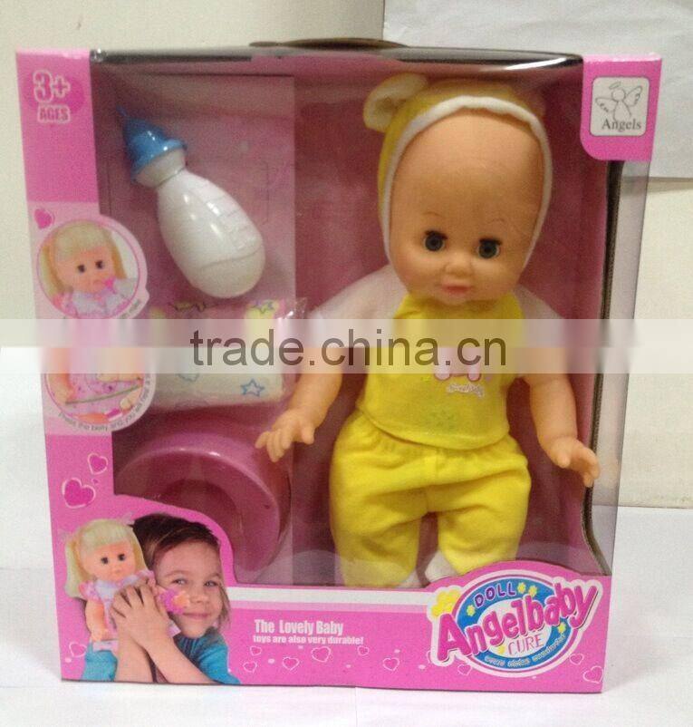 14 inch Angelbaby the lovely baby durable soft material drinking peeing boy doll toy