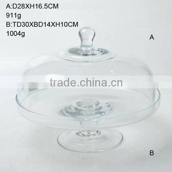 Clear glass dome cake cover cake stand