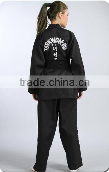 Kids Taekwondo Uniforms,Wtf Custom Taekwondo Uniform,Black Taekwondo Uniform