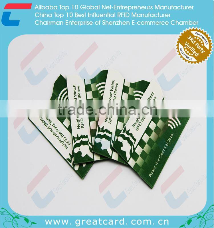 Aluminum foil RFID blocking card sleeve for Credit Card / Passport protector