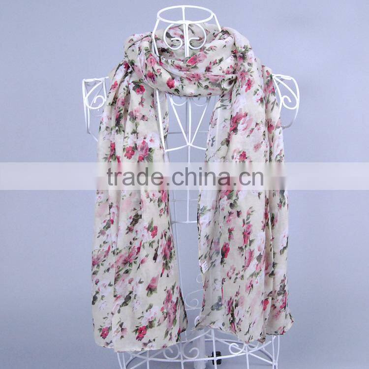 Flower Pattern Viscose Pashmina shawl scarf Voile Scarves 180*90 Pashmina Muslim Hijab