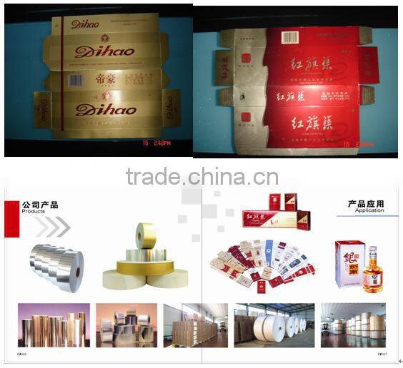 Cigarette UsingTransfer Aluminum Foil Paper for China Supplier