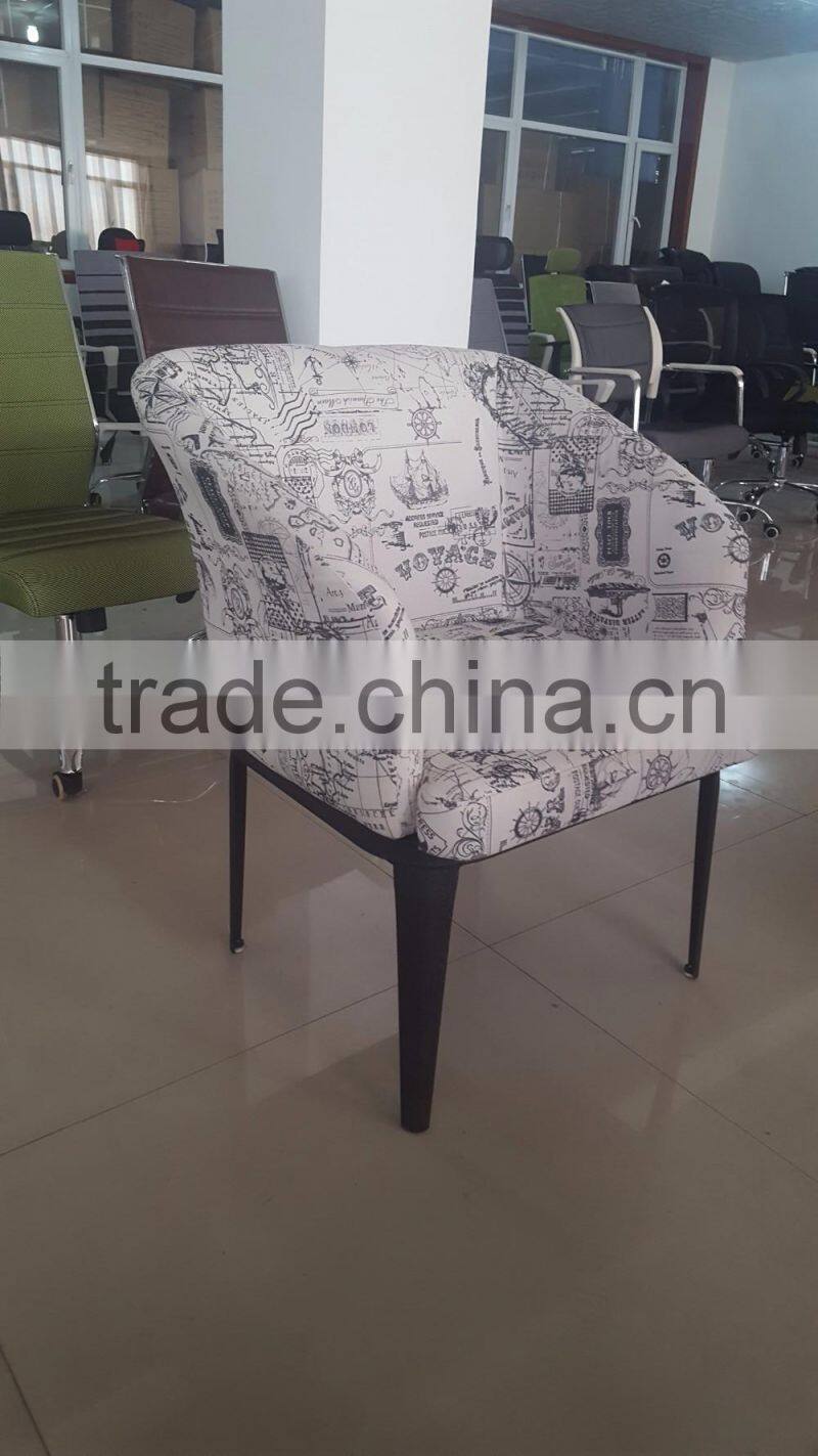 Coffee Shop Colorful Single Sofa Fabric Tub Chair