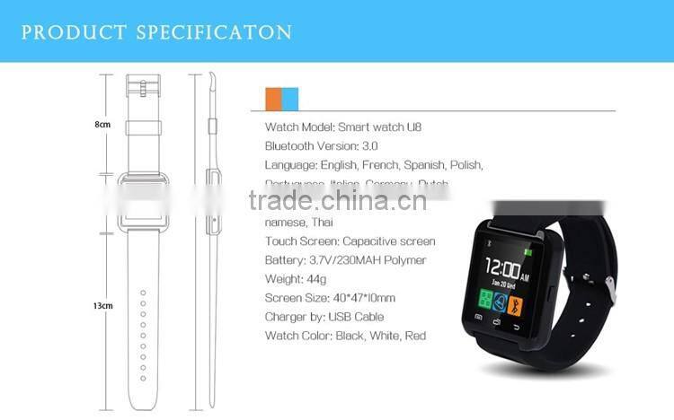 Promotional Gift U8 Smart Watch for Smart Phone Smartwatch 2016