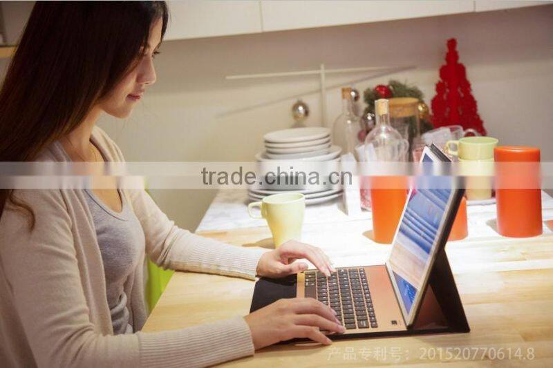 fashion style 2-in-1 Aluminum Metal Bluetooth Keyboard+Leather Case For Apple iPad Pro 12.9"