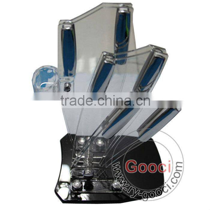 3- Piece NEW Acrylic 2 knife and peeler Knife Holder ceramic knife Cutlery