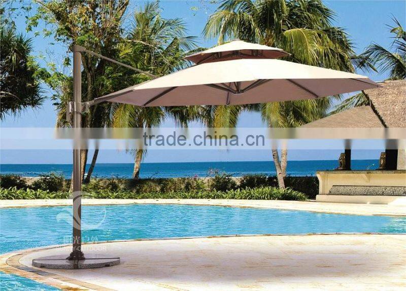 Outdoor Pool Parasol rome umbrella 350cm double top patio side umbrella