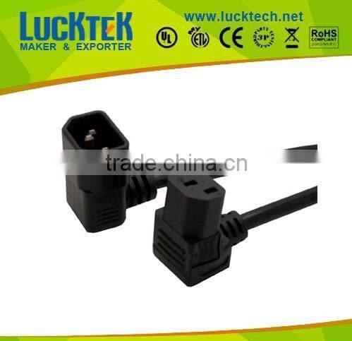 IEC 320 C14 Down angle to C13 Down angled Power cord