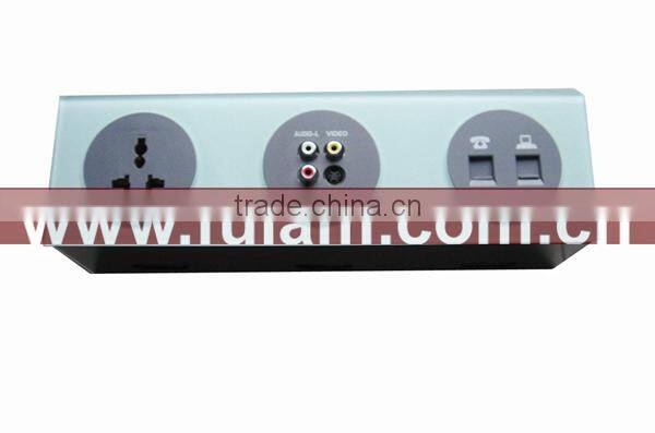 Aluminum Multimedia wall oulet connector with RCA VGA HDMI NET AV USB