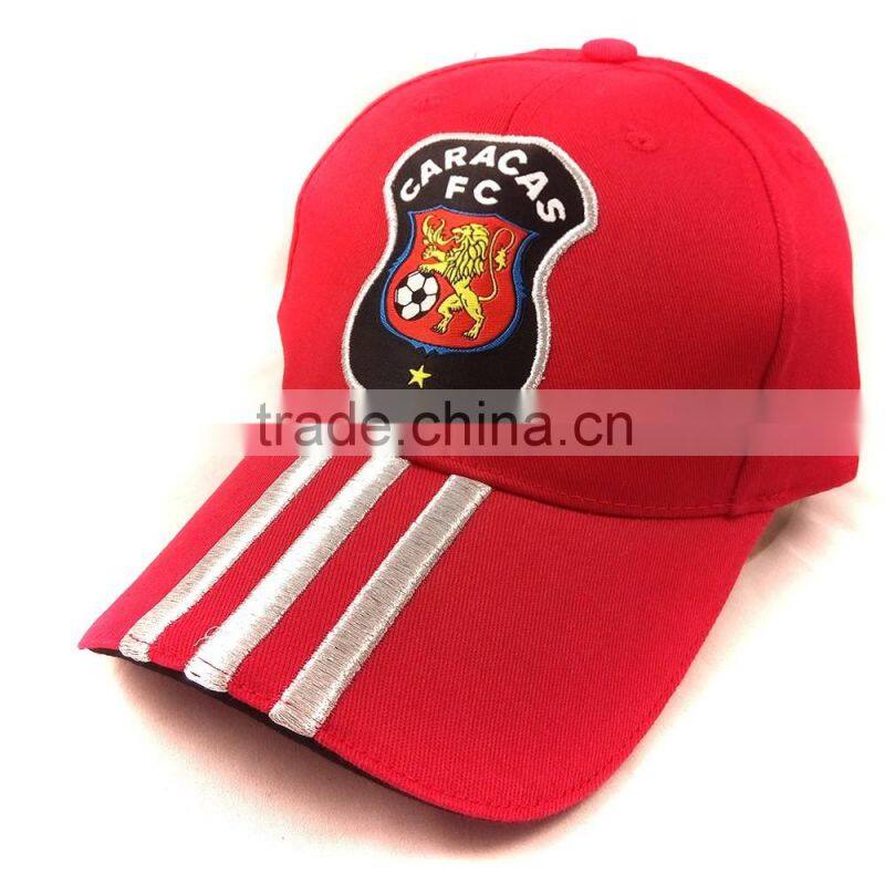 Custom best quality red Acrylic Embossed baseball hat with metal buckle