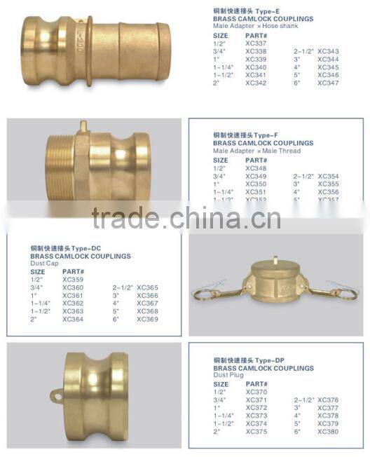 Brass Cam & Grooved Hose Coupling