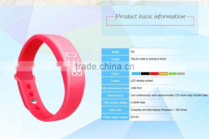 Silicone fitness smart wristband pedometers, cheap waterproof kids pedometer watch, wristband calories pedometer