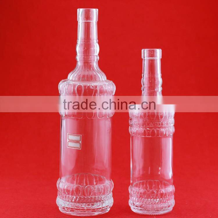 Hot quality cheap elegant woman body bottle 500ml paint greagne bottles glass embossed betterfly bottles