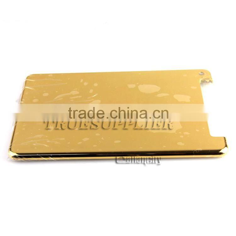 3 micron Luxury Dubai Gift Shiny 24kt gold plated back cover housing battery door for iPad mini 4 4G+wifi edition