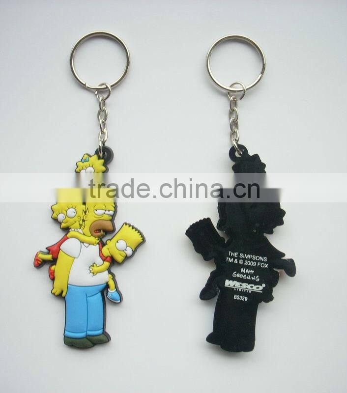Hot sale rubber key holder , embossed 3d key chain, custom made rubber key ring