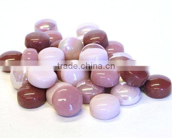 circle glass gems, flat glass gems, clear, solid glass gems