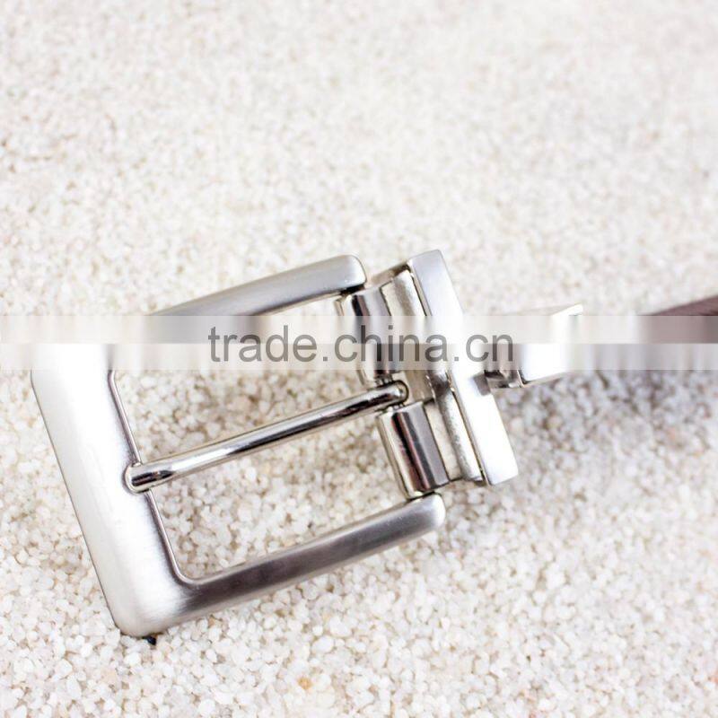 Reversible buckle cowhide leather belt