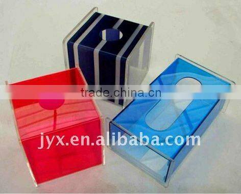 Elegant design acrylic facial tissue box holder with flowers printed