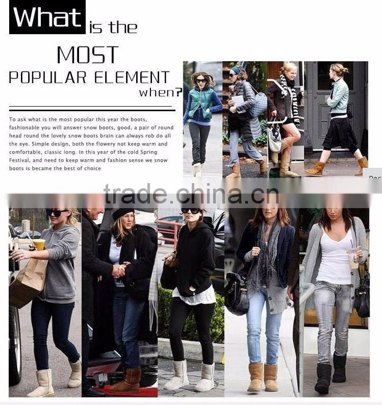 Top quality snow boots winter warm double face sheepskin boots for women long boots