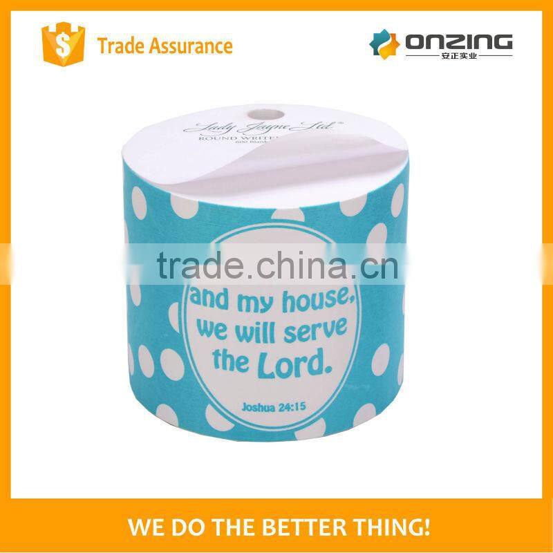 Promotional paper cube shape small size pocket notepad with pen hole