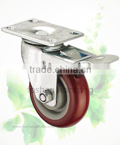 Black Stent Medium Duty Polyurethane Fixed Hardware Caster Wheel