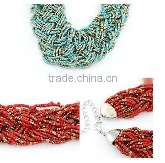 Hot Selling Beads Choker Vintage Chunky Pendant Statement Necklace Women Necklaces & Pendants Fashion Necklaces for Women 2014