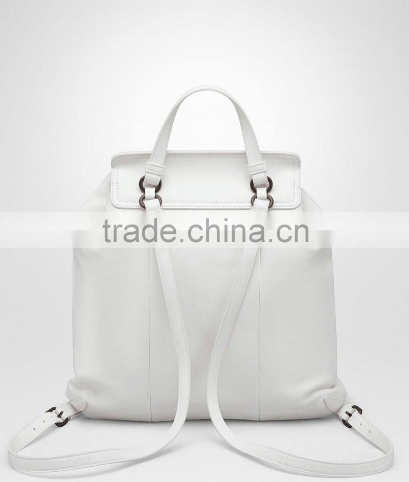 fashion desginer Elegant gray patent PU leather lady backpack