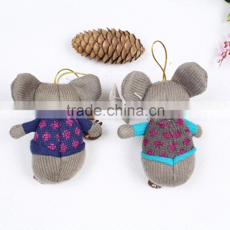 Custom made factory stuffled animal grey mouse rat knitted plush toys