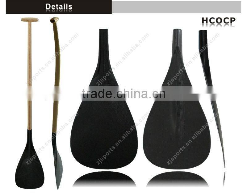 Hot Bent Timber Shaft Carbon Fiber Outrigger Canoe Paddle